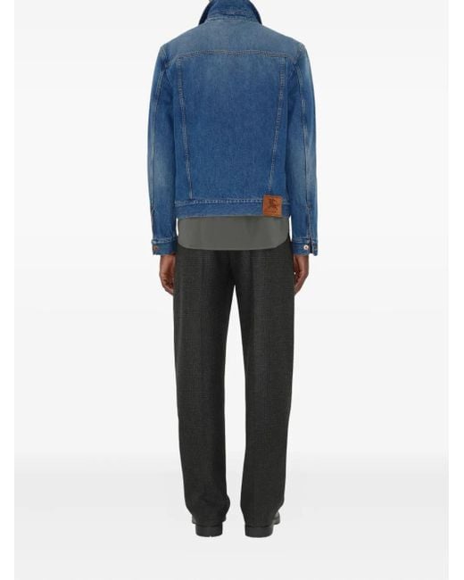 Chaqueta vaquera con parche EKD Burberry de hombre de color Blue