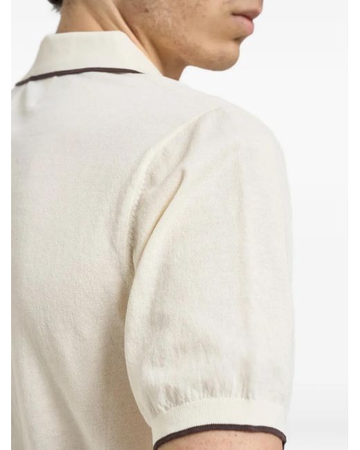 Mc2 Saint Barth White Sloan Contrast-Trim Polo Collar T-Shirt for men