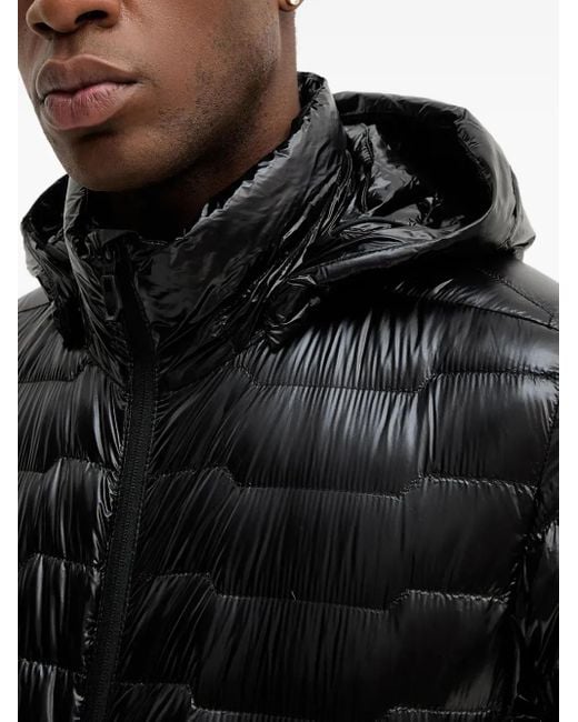 Boss Black Hooded Quilted Jacket for men