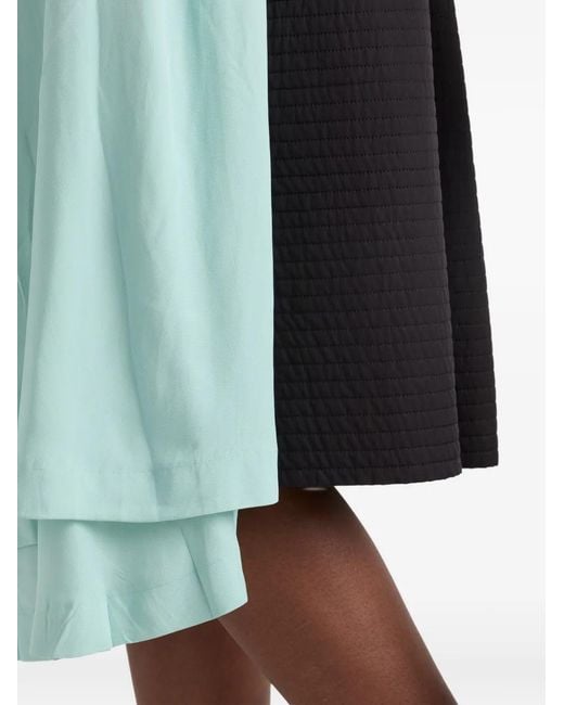 Prada Black Rush Stitch Fabric Patchwork Skirt