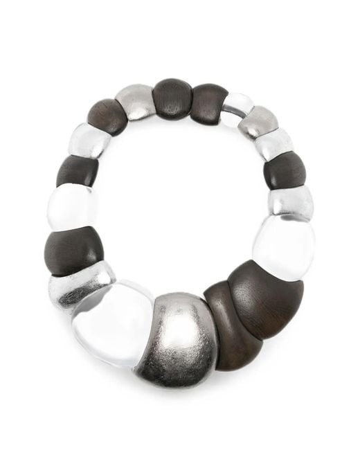 Monies Black Oria Wood-Beaded Necklace