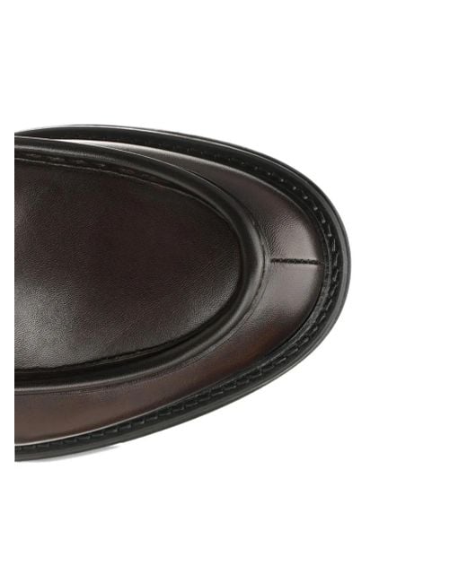 Corvari Gray Leather Loafers for men