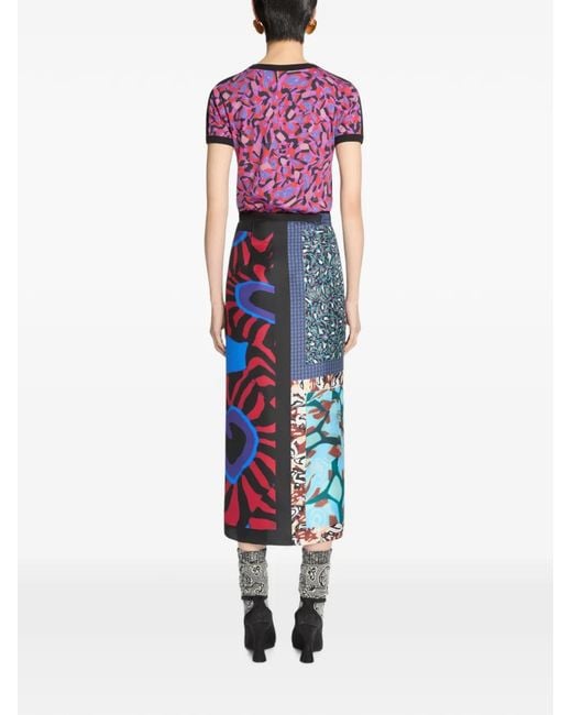 Dries Van Noten Blue Long Wrap Scarf-Skirt