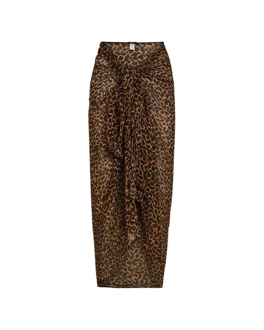 Away That Day Brown Santorini Leopard-Print Sarong