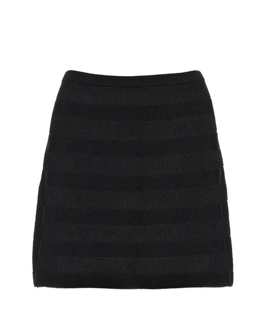 Eres Black Mini Intervalle Pointelle-Knit Skirt
