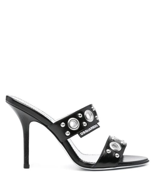 DSquared² Black Gothic 100Mm Leather Sandals