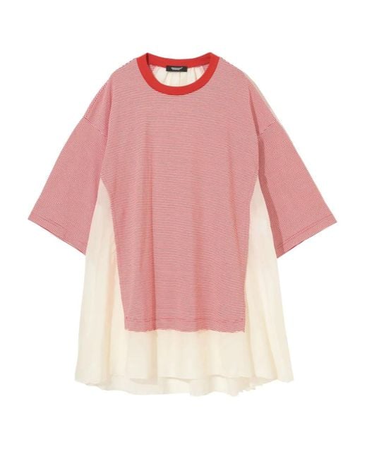 Undercover Gestreepte Pullover Met Vlakken in het Pink
