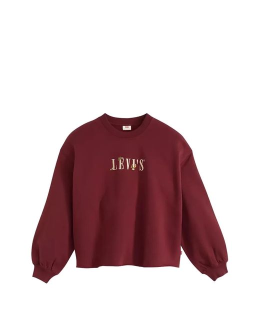 Levi's Embroidered-Logo Raw-Hem Sweatshirt