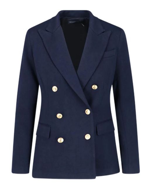 Polo Ralph Lauren Blue Double-Breasted Notched Blazer