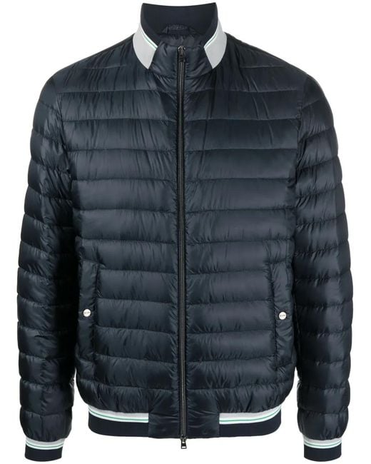 Herno Blue Zip-Up Padded Down Jacket for men