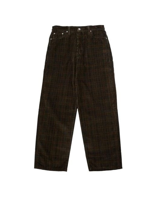 Levi's 578 Baggy Plaid Corduroy Trousers in White for Men | Lyst