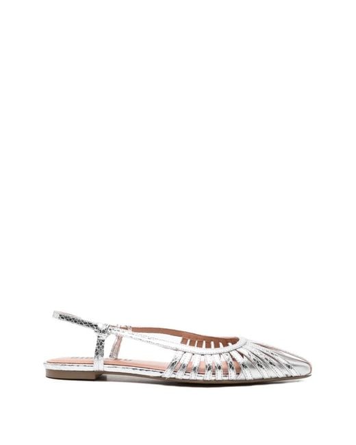 Bibi Lou White Cut-Out Ballet Flats