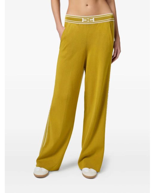 Elisabetta Franchi Yellow Hose mit Logo-Streifen