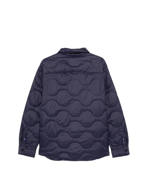 Paul Smith Blue Quilted Packable Buttoned Jacket for men