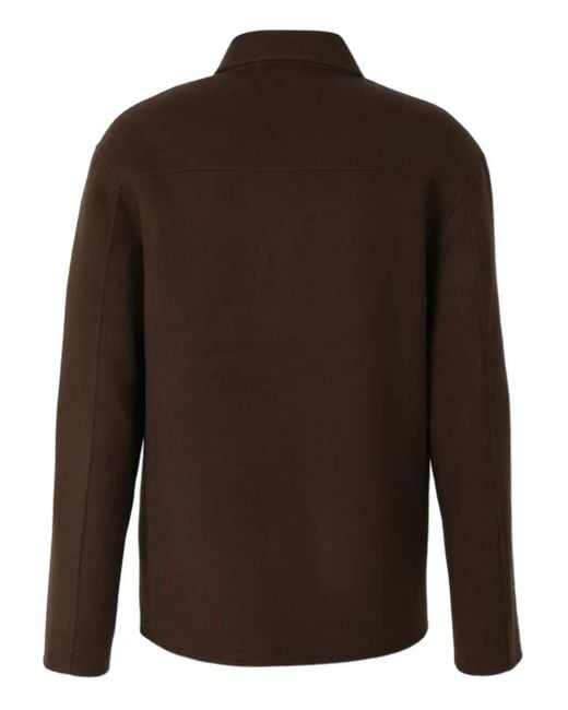 Officine Generale Brown Button-Fastening Patch-Pocket Jacket for men
