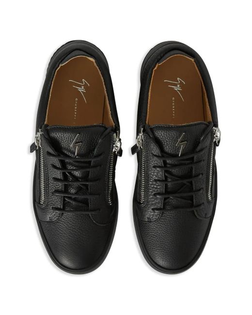 Giuseppe Zanotti Black Frankie Double-Zip Low-Top Sneakers for men