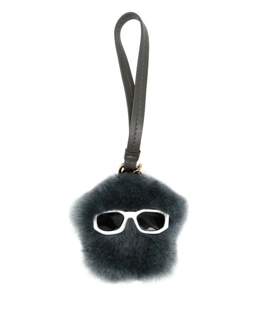 Versace Black Medusa Fluffy Shearling Charm