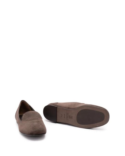 Brunello Cucinelli Brown Loafer aus Wildleder