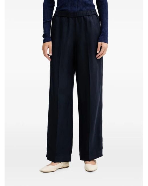 Gant Black Elasticated-Waist Palazzo Pants