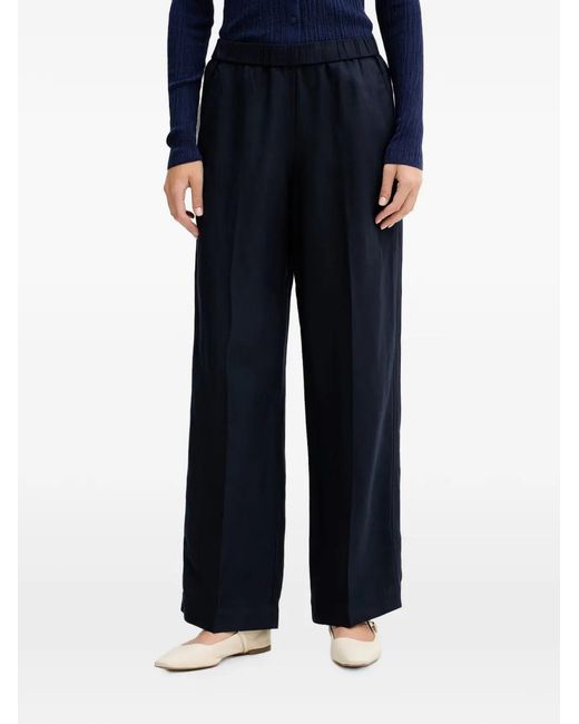 Gant Black Elasticated-Waist Palazzo Pants