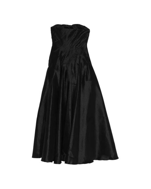Acler Black Rosette Midi Dress