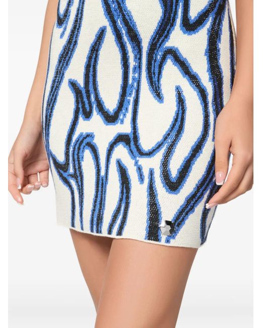 Philipp Plein パターン ミニドレス Blue