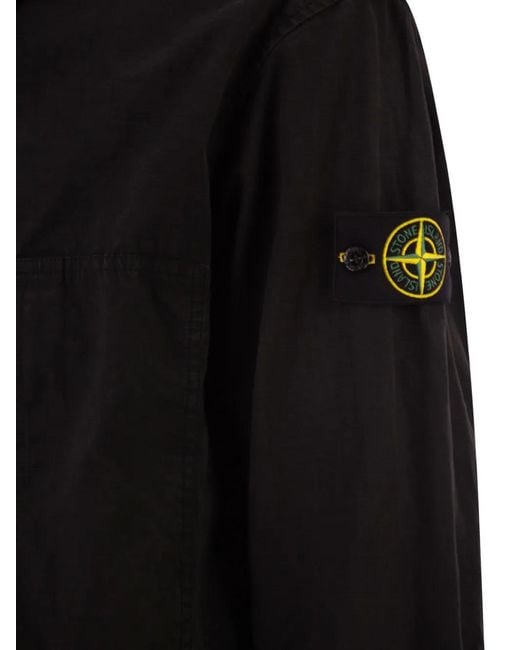 Stone Island Black Chest-Pockets Zip Jacket for men