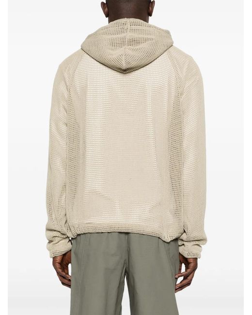Reese Cooper Natural Crochet Hooded Jacket for men
