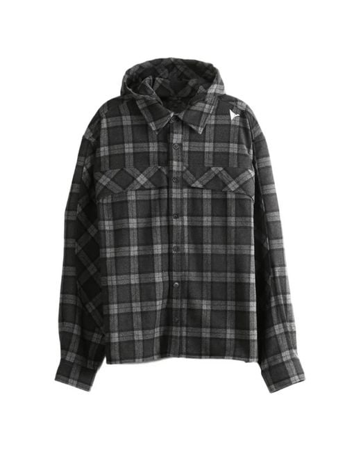 Roa Black Logger Hooded Shirt for men