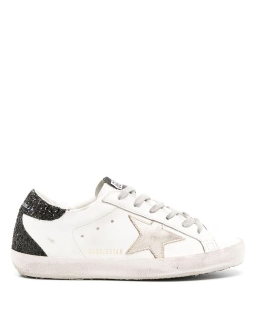 Golden Goose Deluxe Brand White Super-star Distressed Sneakers - Women's - Calf Leather/polyurethane/fabricrubber
