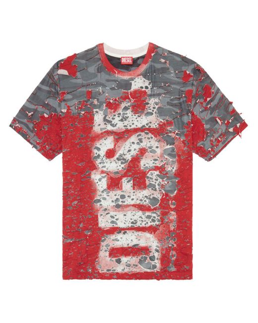 Camiseta T-BOX-PEEL DIESEL de hombre de color Red