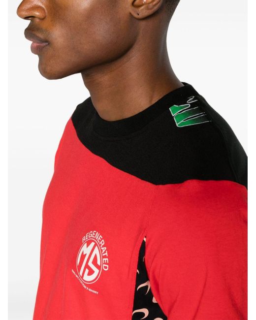 MARINE SERRE Regenerated T-Shirt mit Einsätzen in Red für Herren