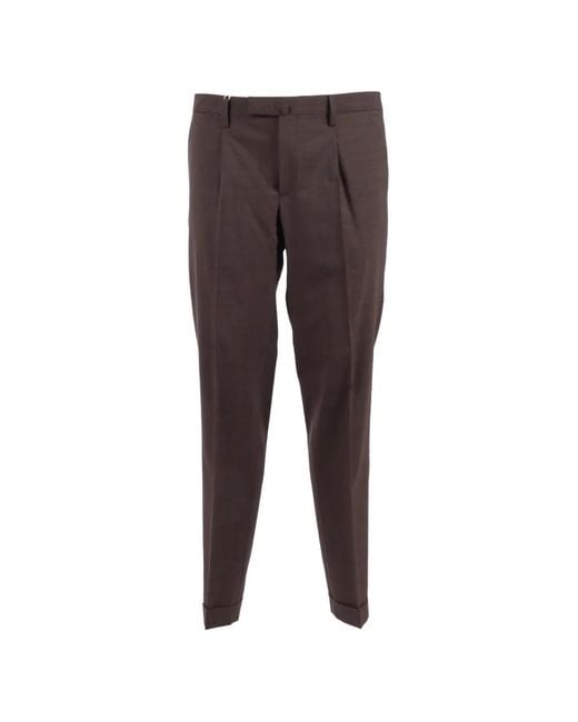 Briglia 1949 Gray Cuffed Tailored Trousers for men