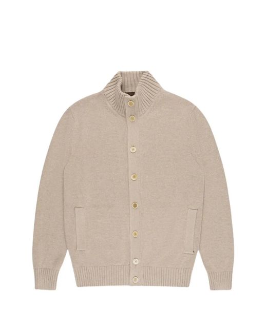Zanone Natural Button-Up Funnel-Neck Cardigan for men