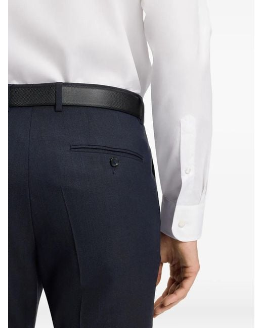 Boss White X David Beckham Joe Tailored Long-Sleeve Shirt for men