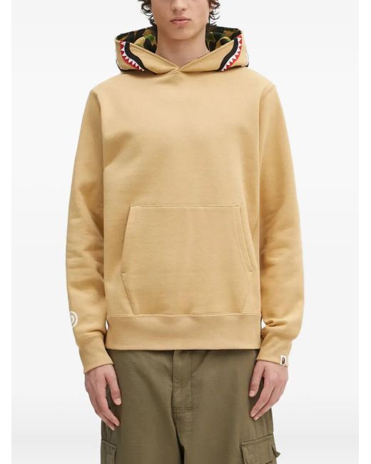 A Bathing Ape Hoodie mit Haimotiv in Natural für Herren
