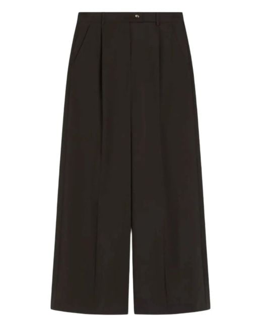 Sportmax Button Wool Trousers Black