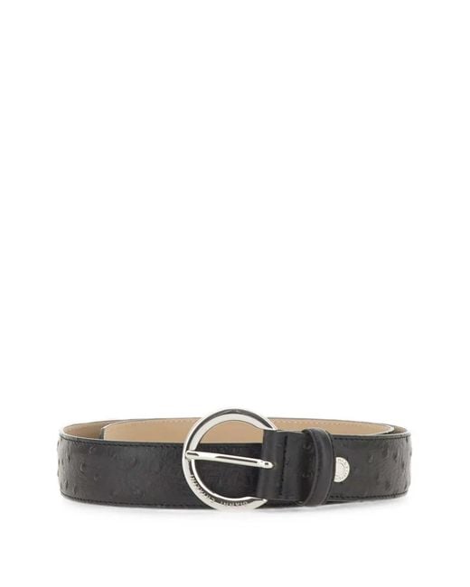 Gianni Chiarini White Ostrich-Effect Padded Belt