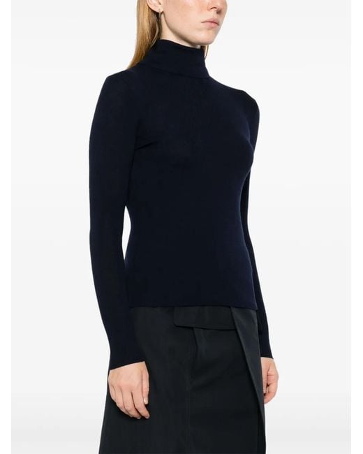 P.A.R.O.S.H. Blue P.A.R.O..H. Leila Turtle-Neck Ribbed-Knit Jumper