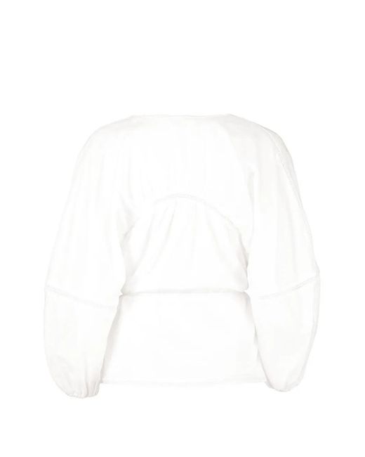 Faithfull The Brand White Seco Lace-Trim Blouse