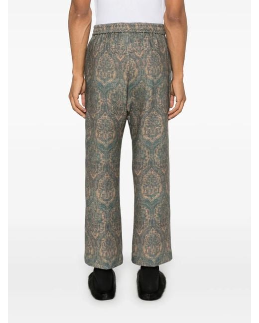 Pierre Louis Mascia Gray Graphic-Print Trousers for men