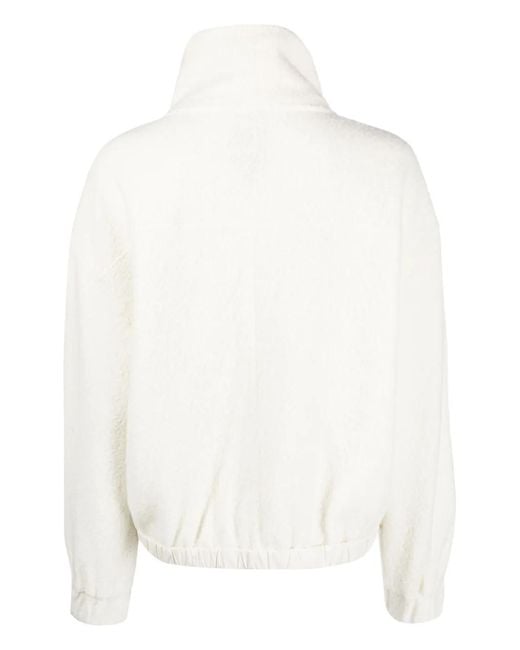 Parajumpers White Minori Logo-Patch Bouclé Jacket