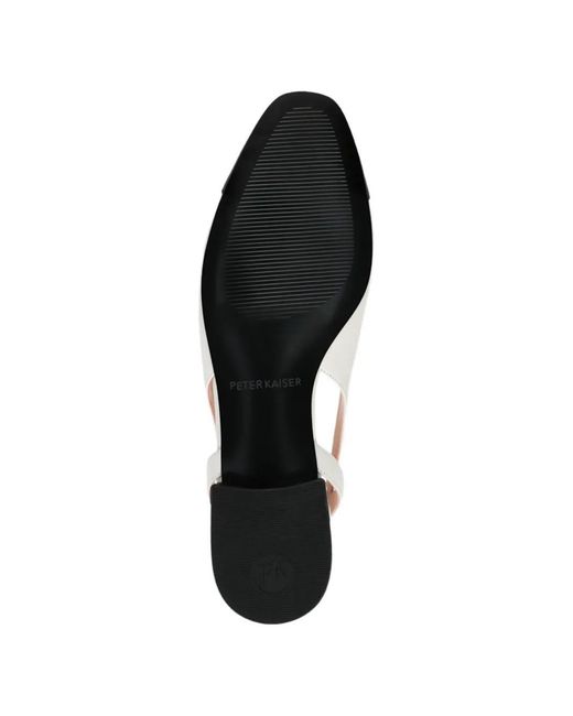 Peter Kaiser White Two-Tone Slingback Leather Pumps