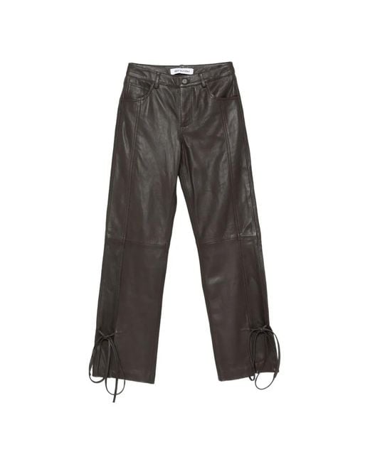 Won Hundred Gray Bella String Leather Trousers