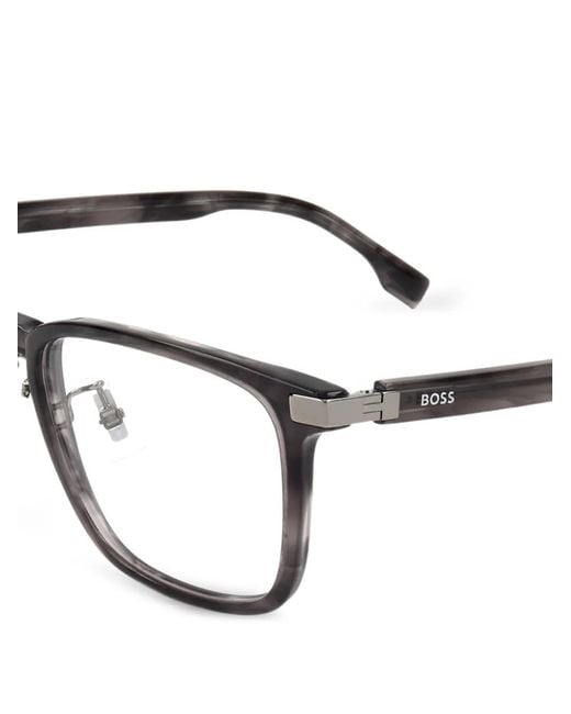 Boss White Square-Frame Glasses for men