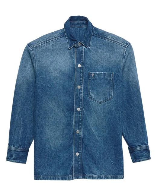 AMI Ami De Coeur Denim Jack in het Blue