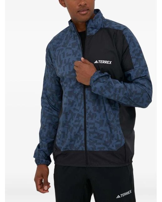 メンズ Adidas ジップアップ ジャケット Blue