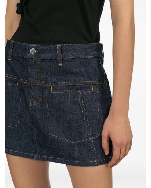 Helmut Lang Mini Spijkerrok in het Blue