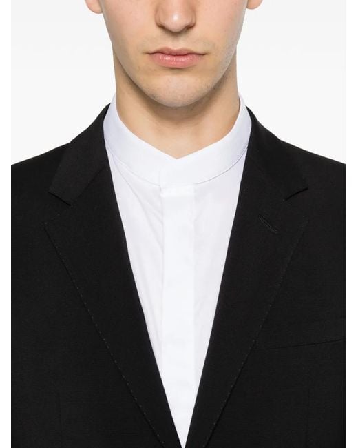 Emporio Armani Black Notched-Lapel Two-Button Suit for men