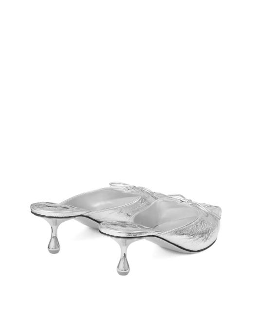 Jimmy Choo White Scarlett 50 Leather Mules